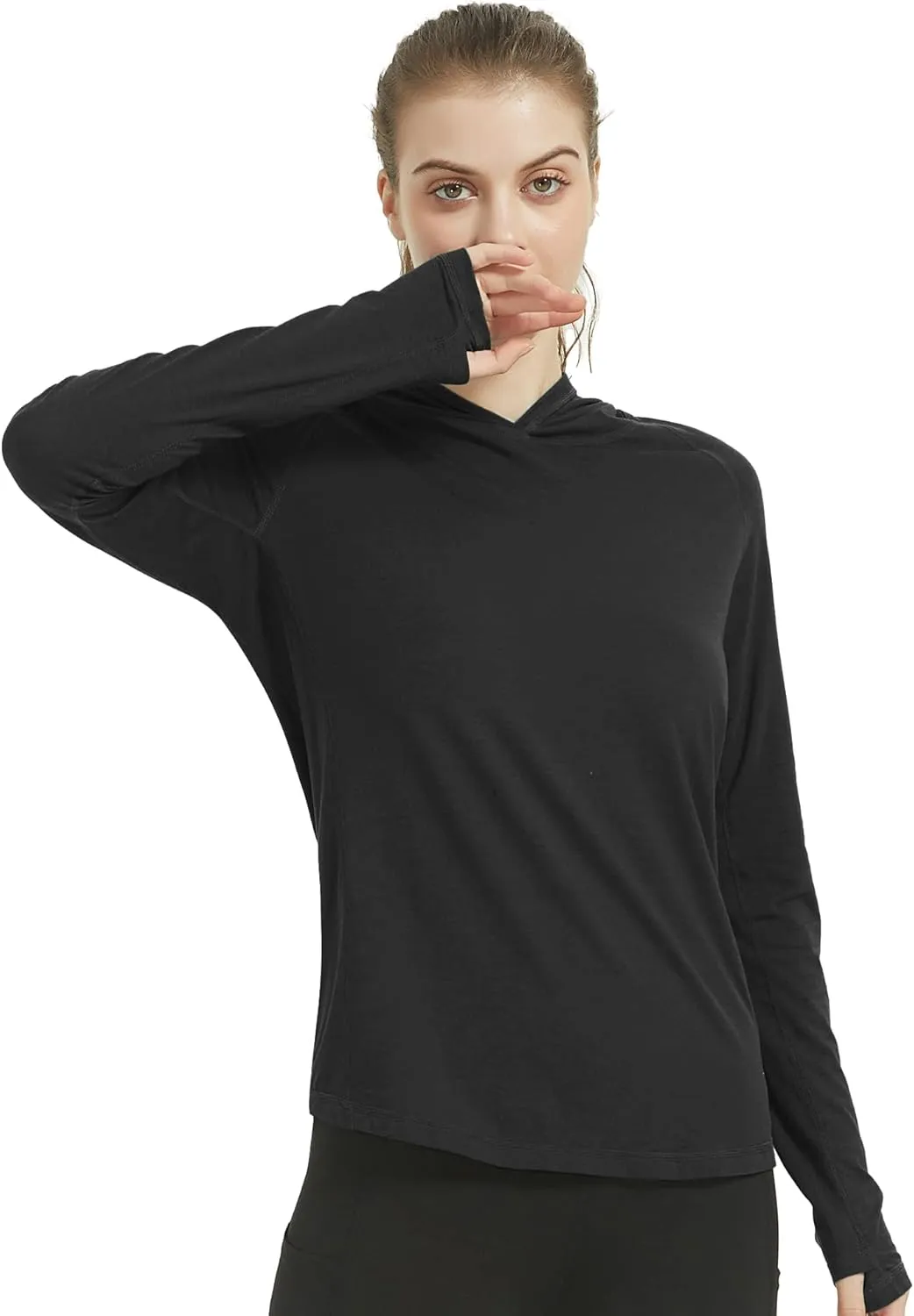 netdraw Women's Ultra-Soft Bamboo Viscose Hoodie UPF 50  Sun Protection Long Sleeve Shirt