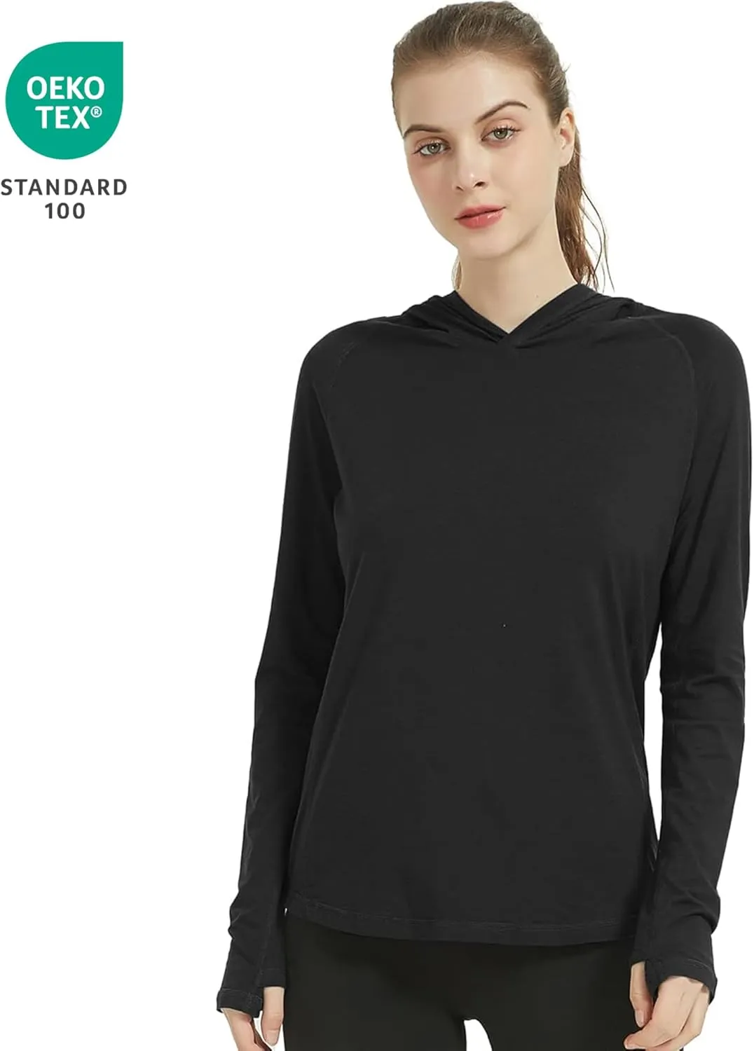 netdraw Women's Ultra-Soft Bamboo Viscose Hoodie UPF 50  Sun Protection Long Sleeve Shirt