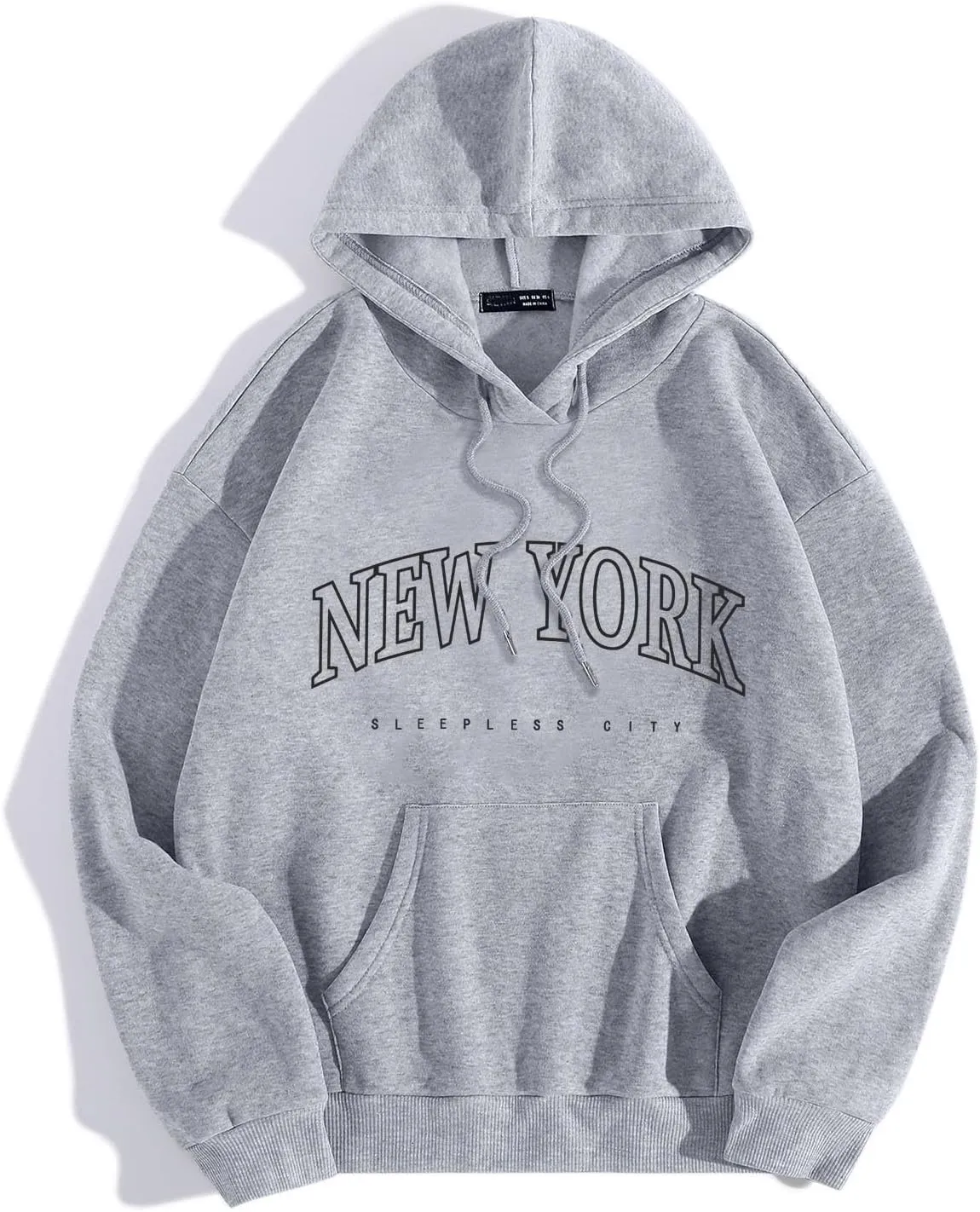 New York Hoodie Women Graphic Pullover Long Sleeve Comfy Casual Hooded Sweatshirts Pocket Fall Clothes Teen Girls