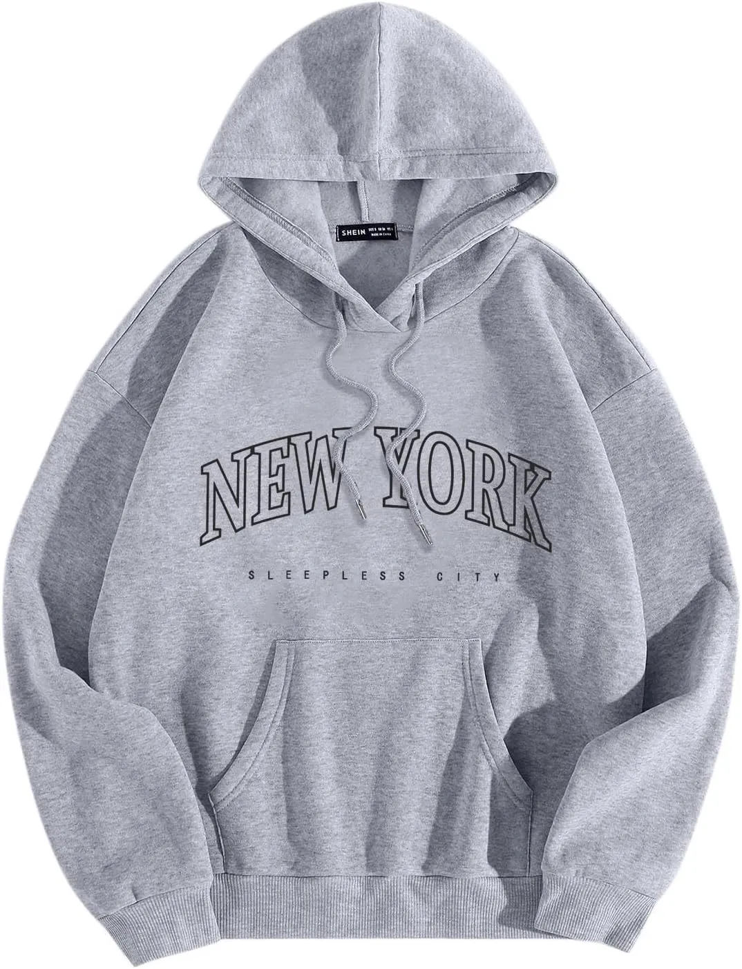New York Hoodie Women Graphic Pullover Long Sleeve Comfy Casual Hooded Sweatshirts Pocket Fall Clothes Teen Girls