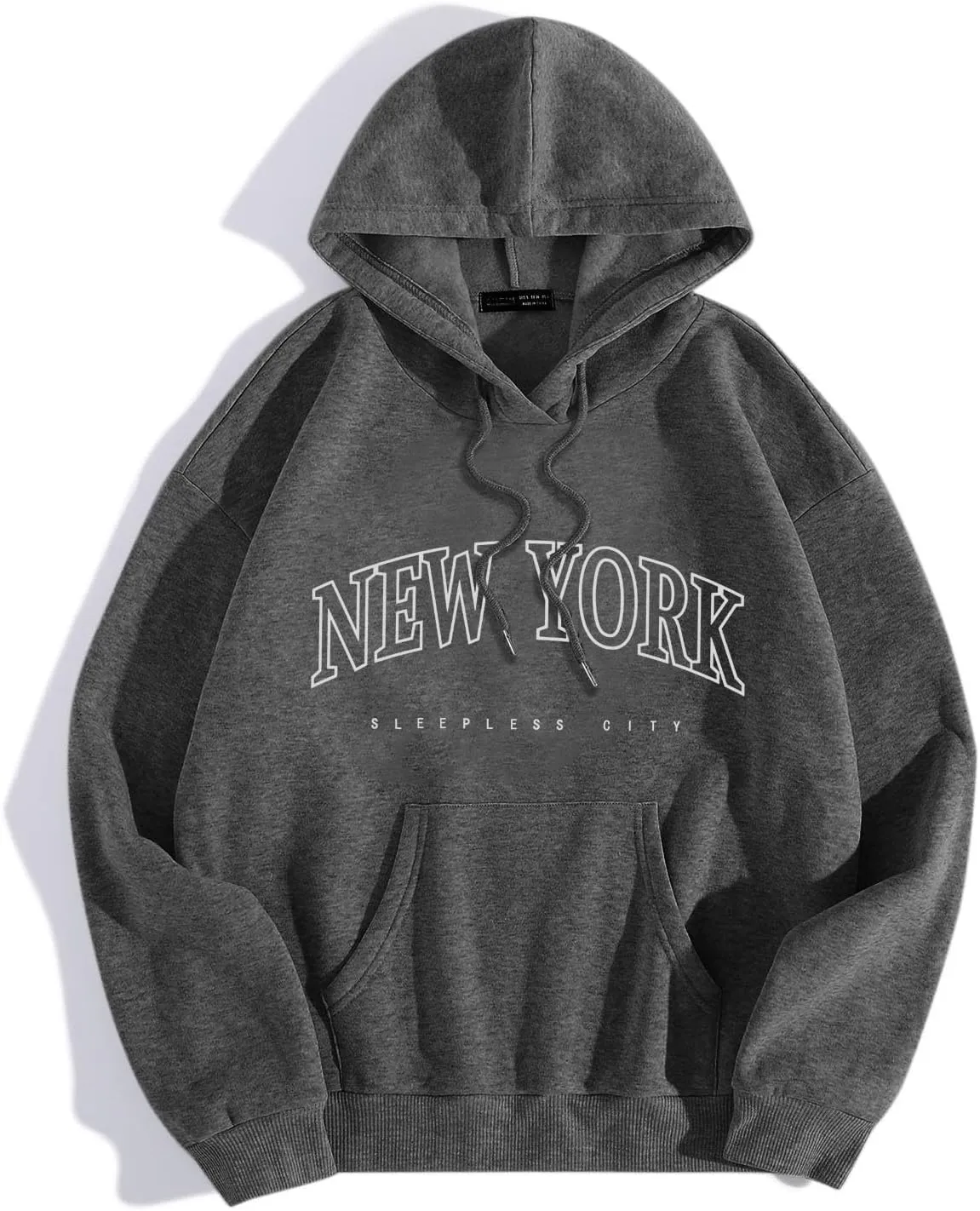 New York Hoodie Women Graphic Pullover Long Sleeve Comfy Casual Hooded Sweatshirts Pocket Fall Clothes Teen Girls