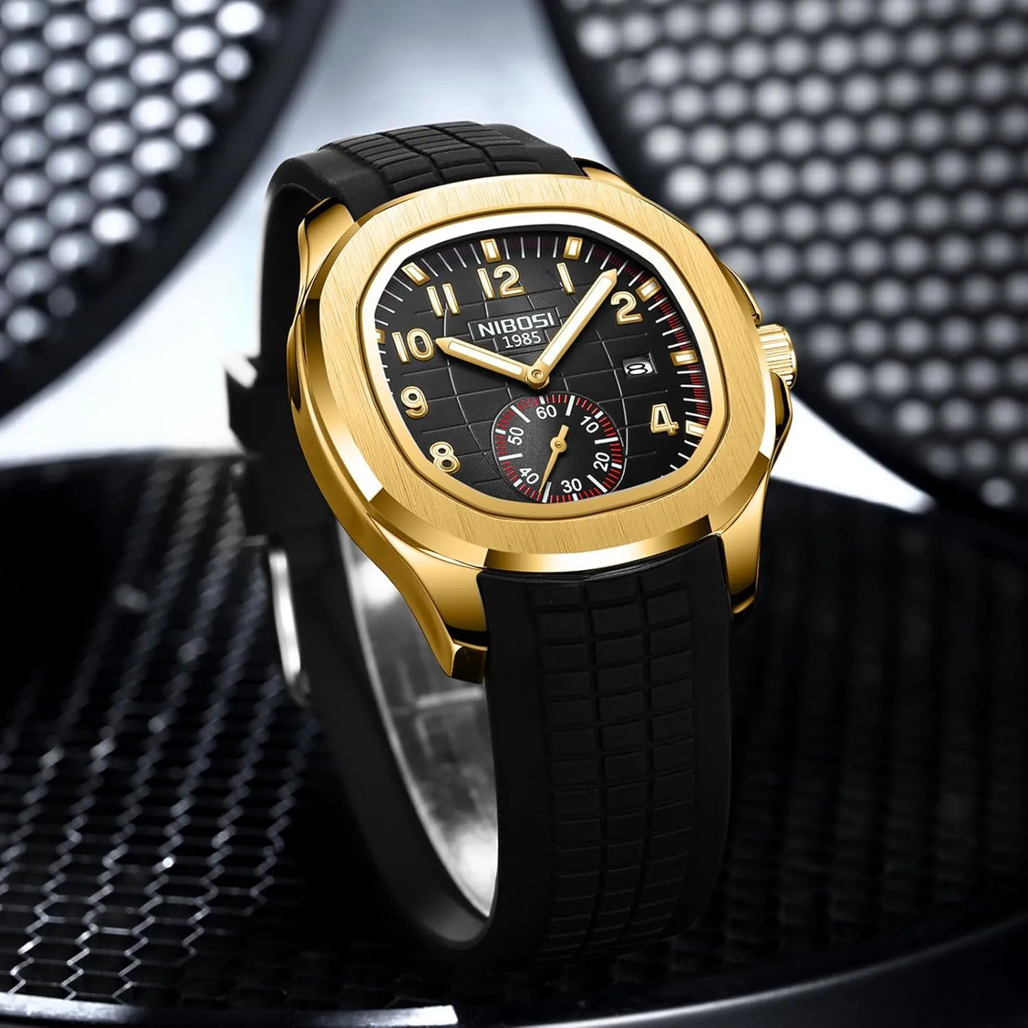 NIBOSI Mens Watches Analog Military Watch with Calendar Stainless Steel Strap Waterproof Men's Wrist Watches Classic Minimalist Dainty Dress Designer Quartz Watches for Men