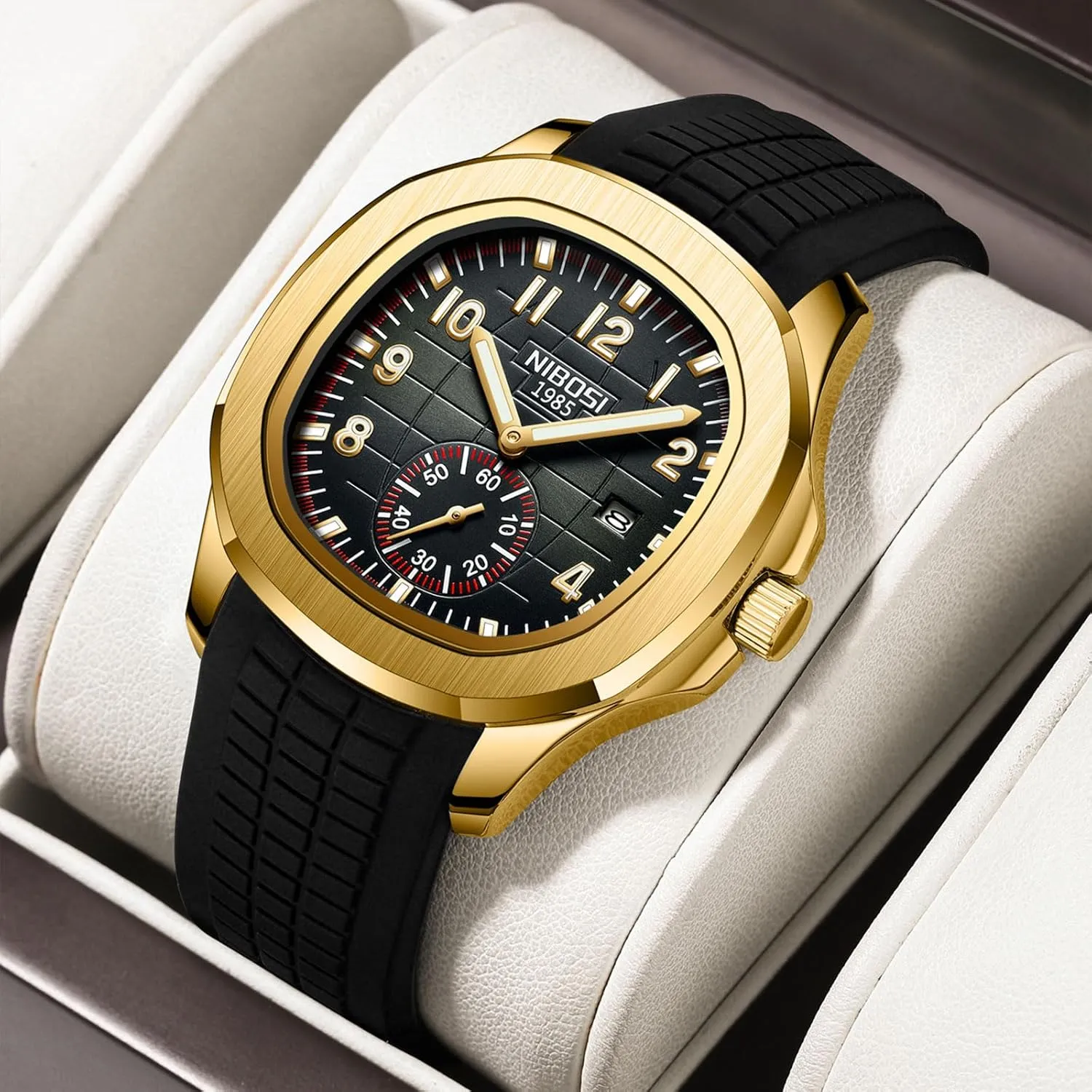 NIBOSI Mens Watches Analog Military Watch with Calendar Stainless Steel Strap Waterproof Men's Wrist Watches Classic Minimalist Dainty Dress Designer Quartz Watches for Men