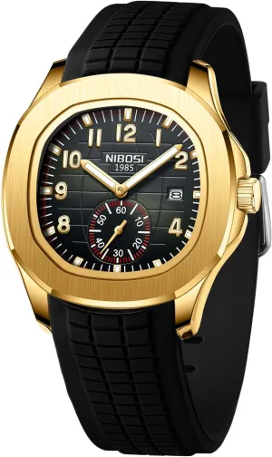NIBOSI Mens Watches Analog Military Watch with Calendar Stainless Steel Strap Waterproof Men's Wrist Watches Classic Minimalist Dainty Dress Designer Quartz Watches for Men