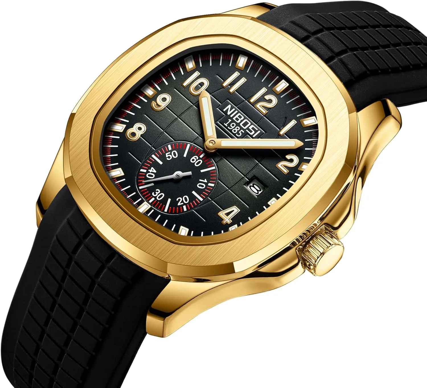 NIBOSI Mens Watches Analog Military Watch with Calendar Stainless Steel Strap Waterproof Men's Wrist Watches Classic Minimalist Dainty Dress Designer Quartz Watches for Men