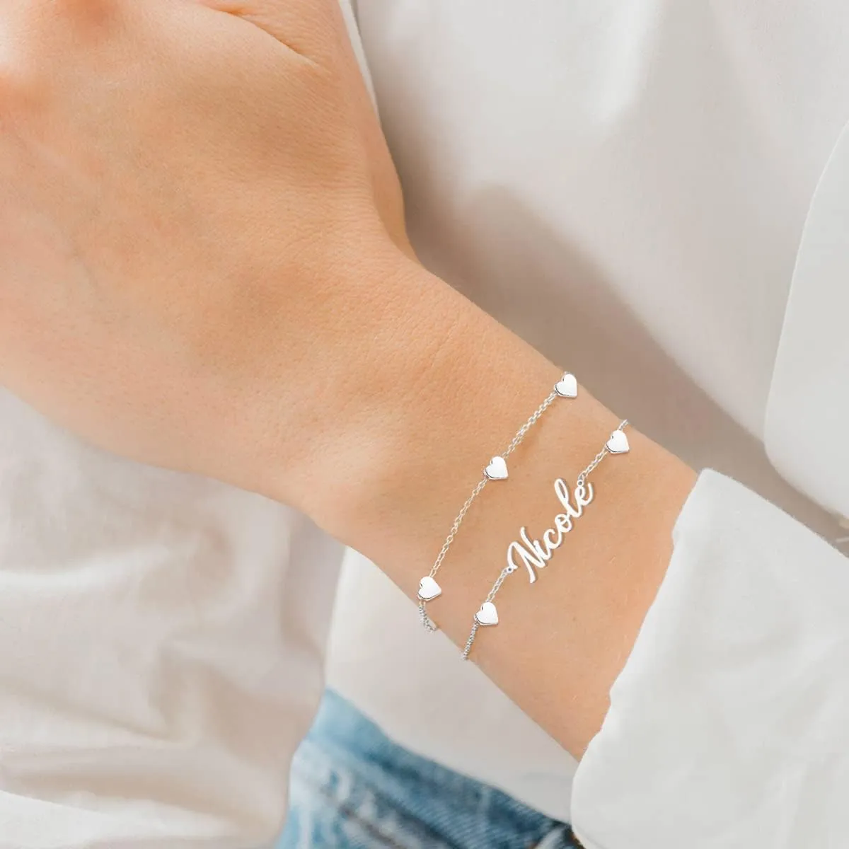 Novgarden Personalized Ankle Bracelets for Women, Sterling Silver Women Beaded Name Anklets with Cuban Chain Link Custom Bracelets Summer Beach Jewelry for Teen Girls