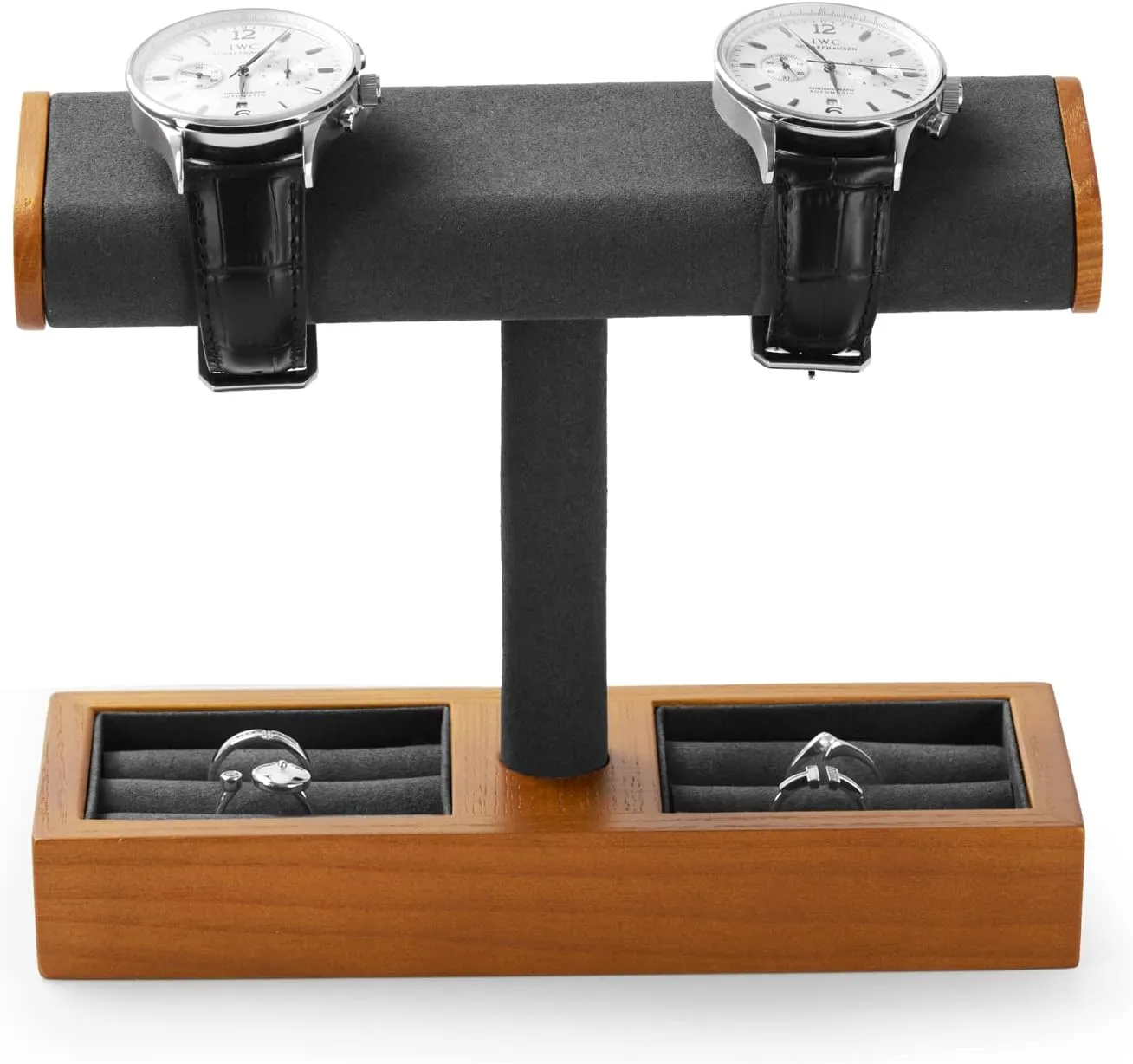 Oirlv Solid Wood Watch Display Stand T-bar Watch Stand for Men and Women Jewelry Accessory Organizer for Store and Home(SM19202)