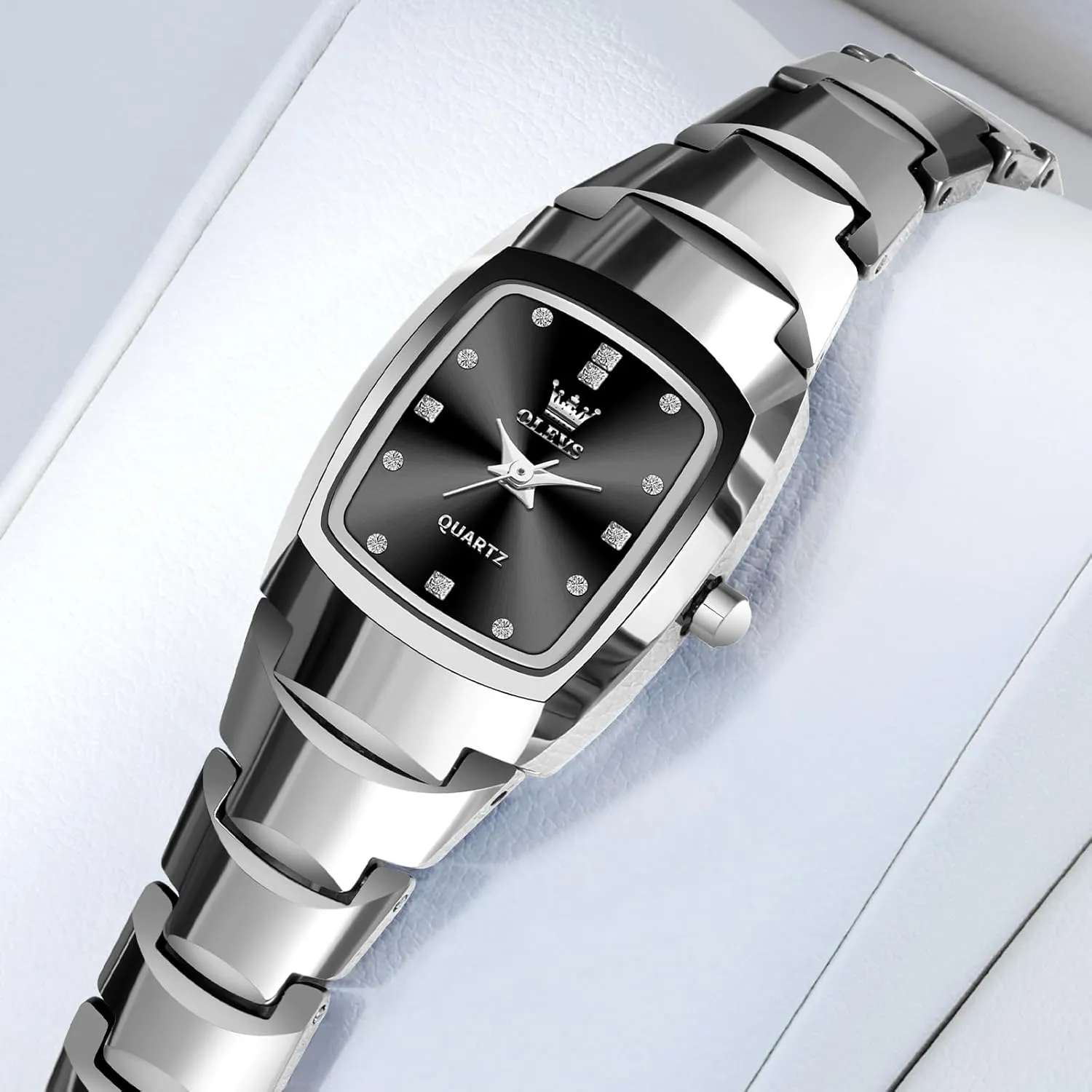 OLEVS Watches for Women Small Square Face Ladies Watches Waterproof Tungsten Steel Dainty Dress Rectangle Female Womens Wrist Watches for Small Wrists Gold/Silver/Black/Rose Gold