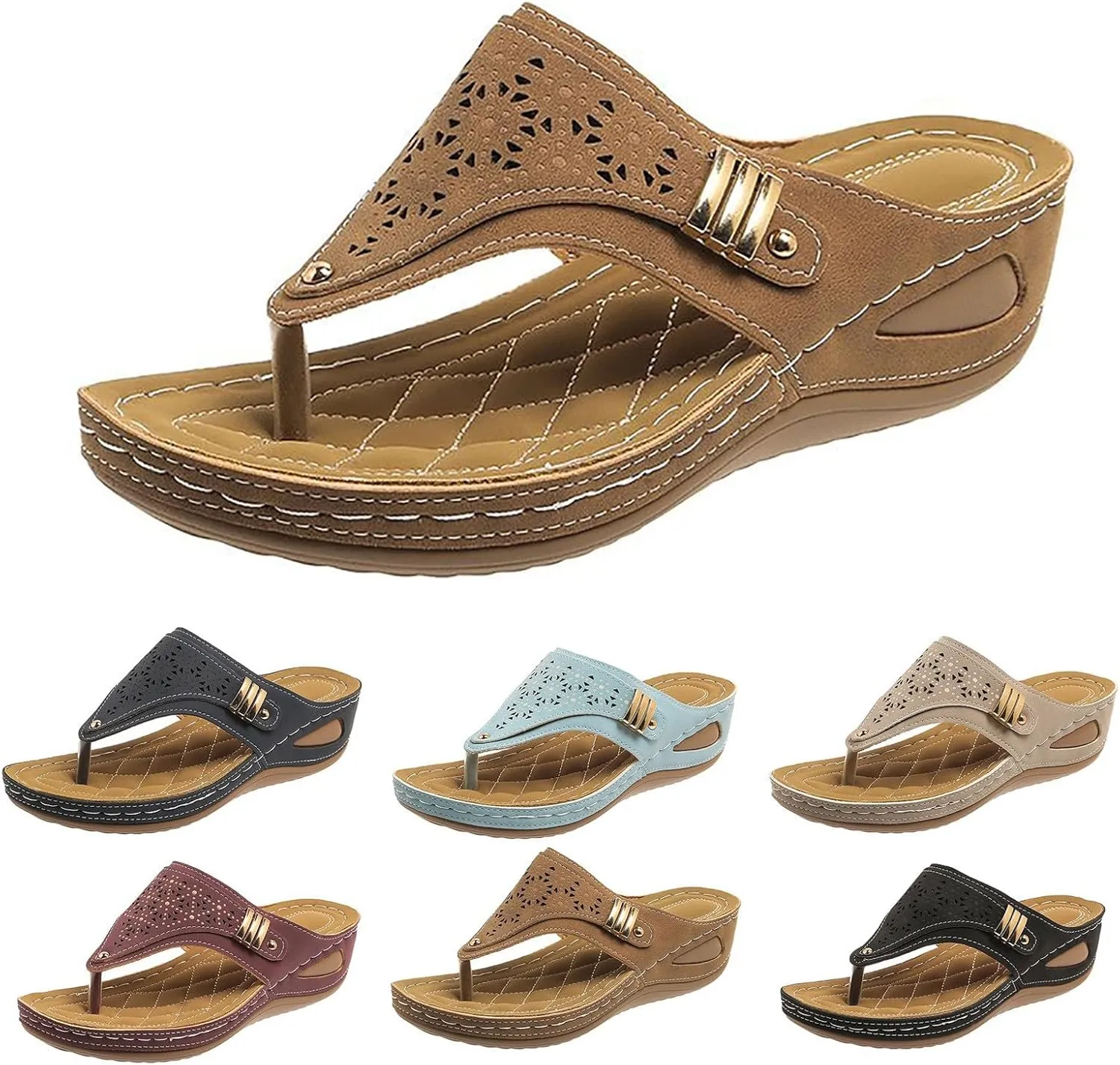 Orthopedic Sandals for Women 2025 Breathable Mesh Hollow Sports Sandals Summer Comfortable Sandals Orthotic Flip-Flop