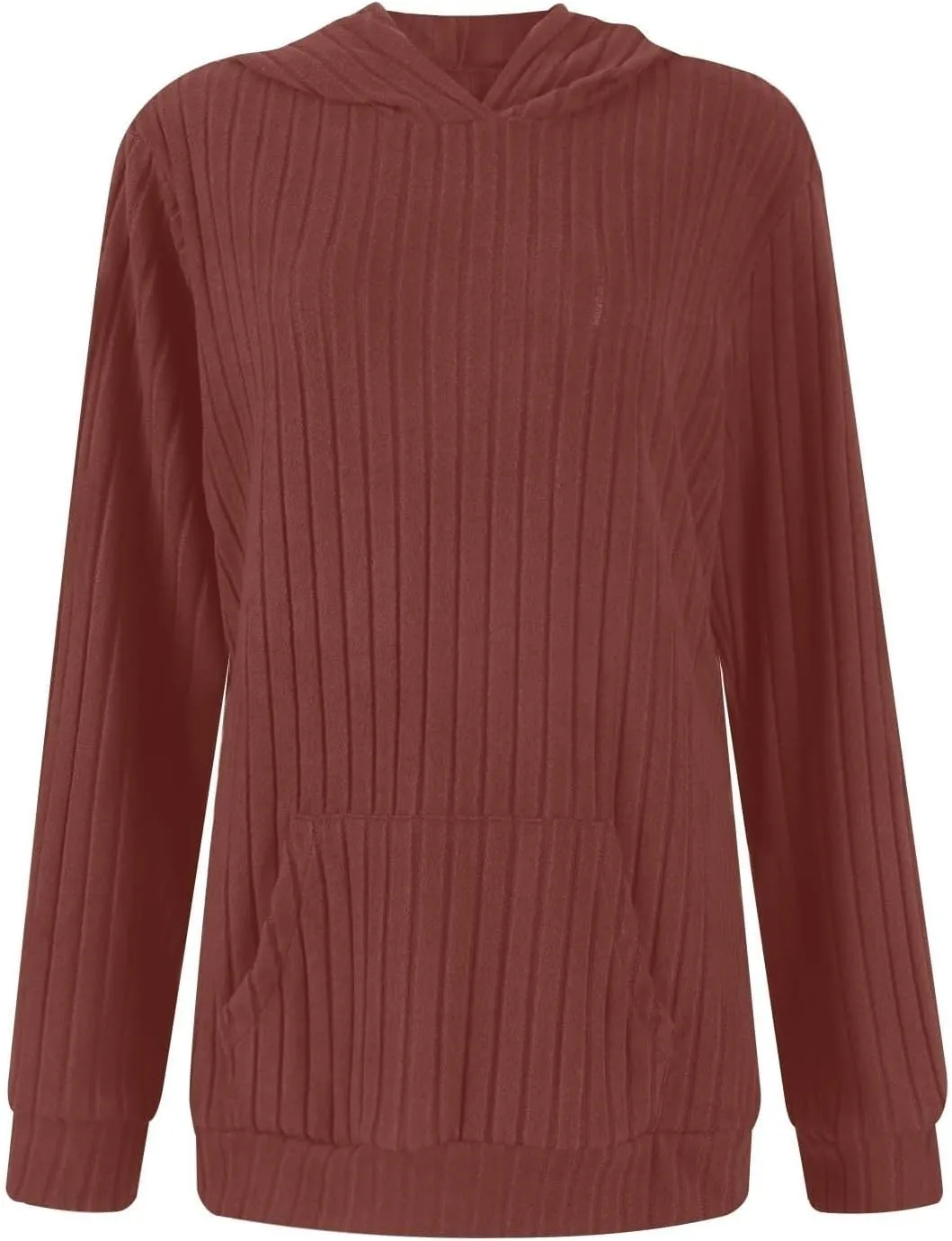 Oversized Hoodies for Women Comfy Long Sleeve Shirts Kangaroo Pocket Pullover Sweatshirts Ribbed Knit Tunic Sweaters