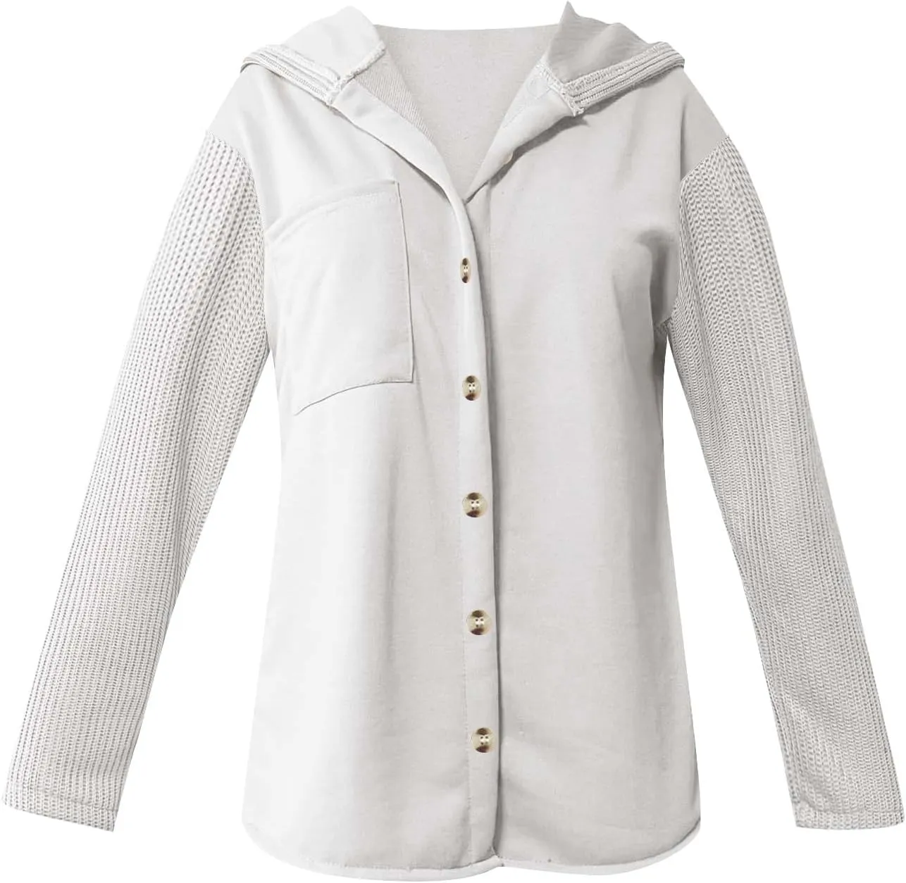 Oversized Sweatshirt Jackets for Women Trendy 2025 Spring Outfits Casual Long Sleeve Button Hooded Shacket Hoodies