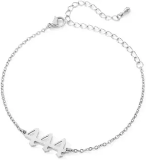 PAMTIER Angel Number Ankle Bracelet for Women Stainless Steel Adjustable Chain Anklet Dainty Simple Numerology Jewelry