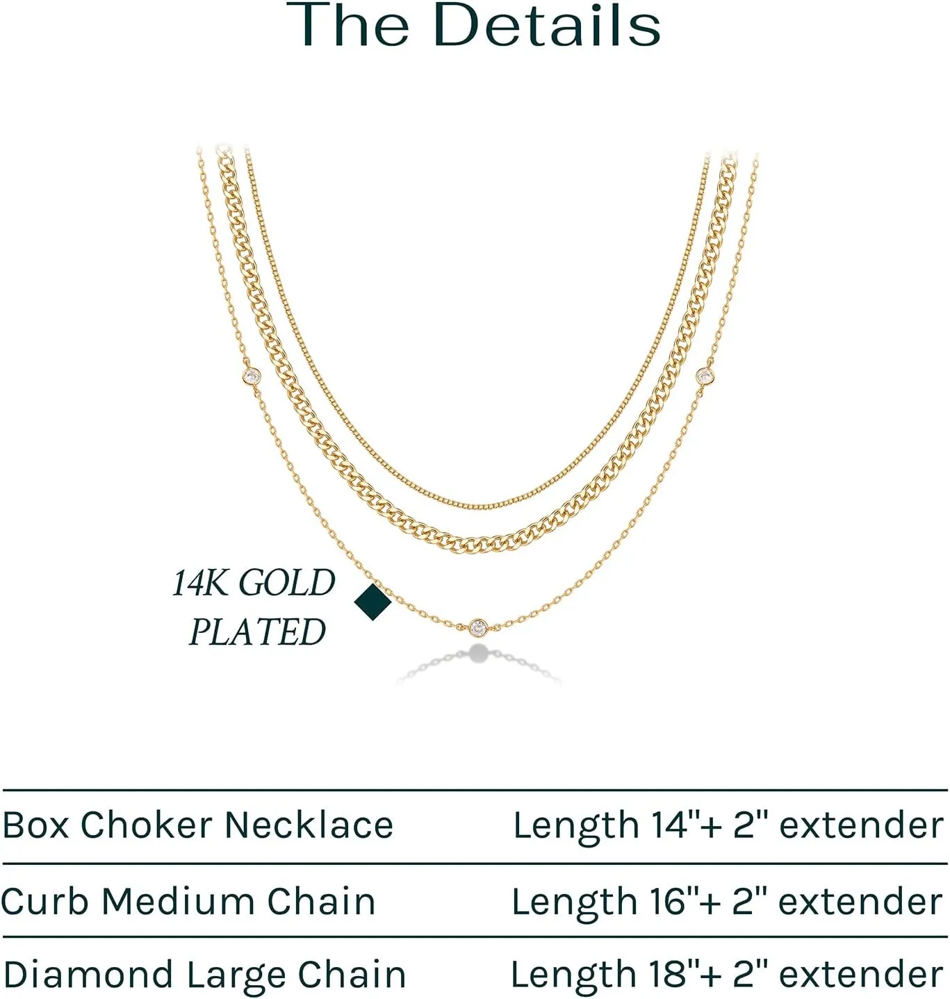 PAVOI 14K Gold Plated Dainty Layering Necklaces for Women | Snake Chain, Curb Link, Paperclip Layered Chains | Trendy Layering Necklace