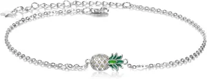 Pineapple/Mushroom/Star/Mountain Anklets Sterling Silver Adjustable Chain Link Ankle Bracelets Beach Anklet Jewelry for Women Teens
