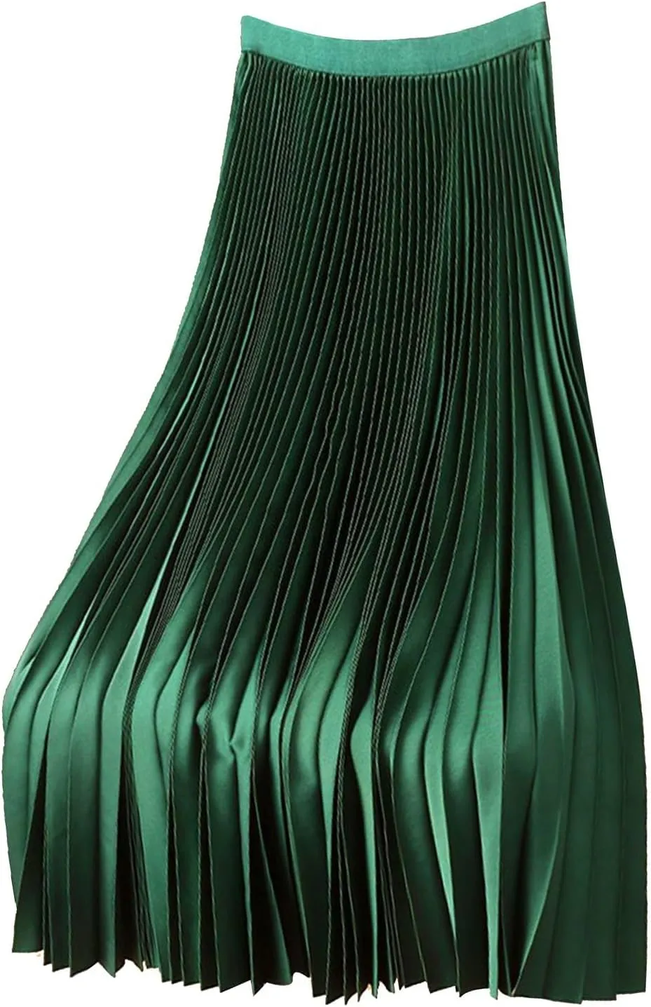 Pleated Midi Skirts for Women Plus Size High Waist Chiffon Flare Casual Skirt A Line Ruffle Cocktail Party Dresses