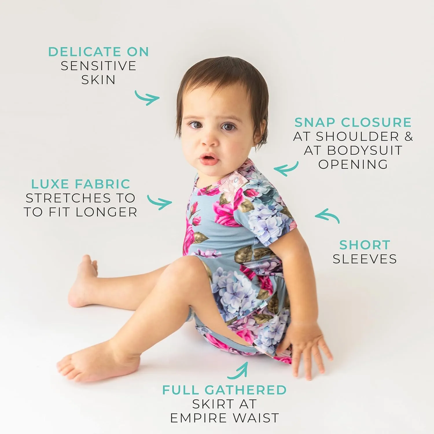 Posh Peanut Baby & Little Girls Dresses for Summer - Twirl Bodysuit Dresses for Girls Made of Soft Viscose from Bamboo