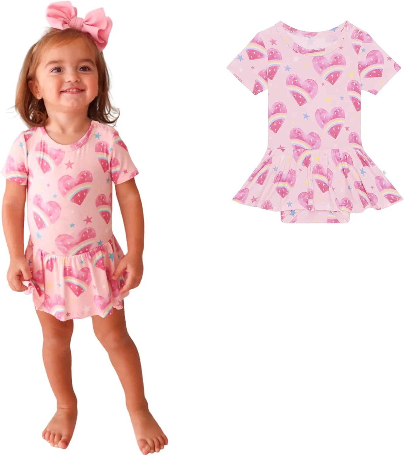 Posh Peanut Baby & Little Girls Dresses for Summer - Twirl Bodysuit Dresses for Girls Made of Soft Viscose from Bamboo