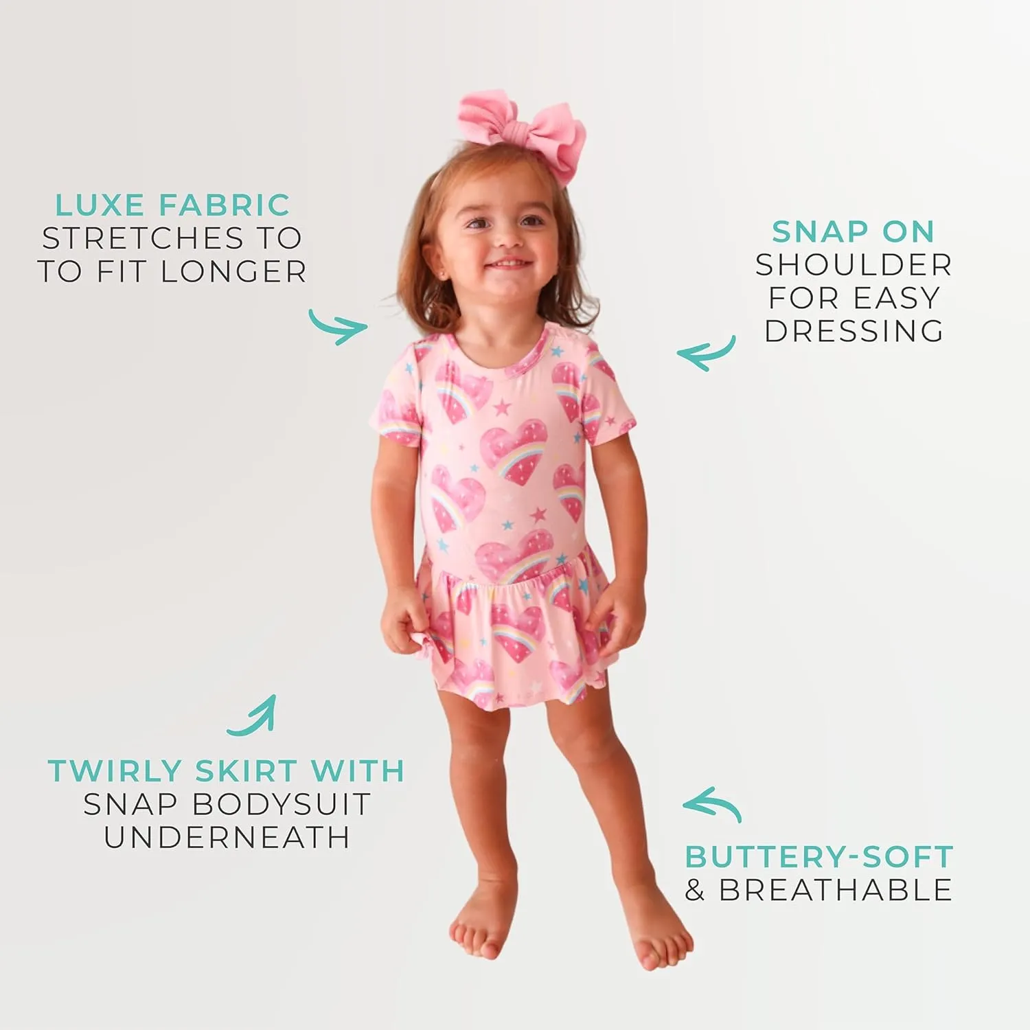 Posh Peanut Baby & Little Girls Dresses for Summer - Twirl Bodysuit Dresses for Girls Made of Soft Viscose from Bamboo