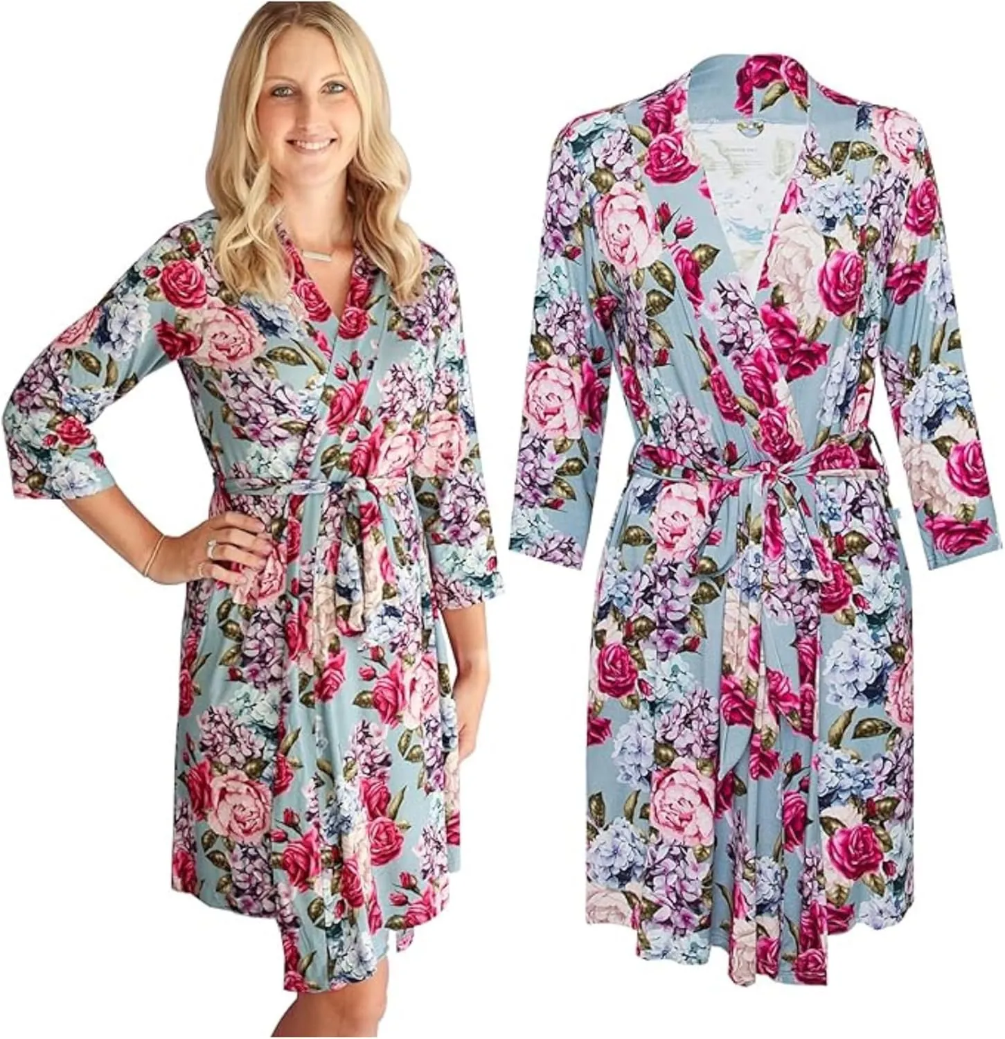 Posh Peanut Maternity Robe for Hospital Delivery - Soft Viscose from Bamboo Postpartum Robe for Women Nursing & Lounging