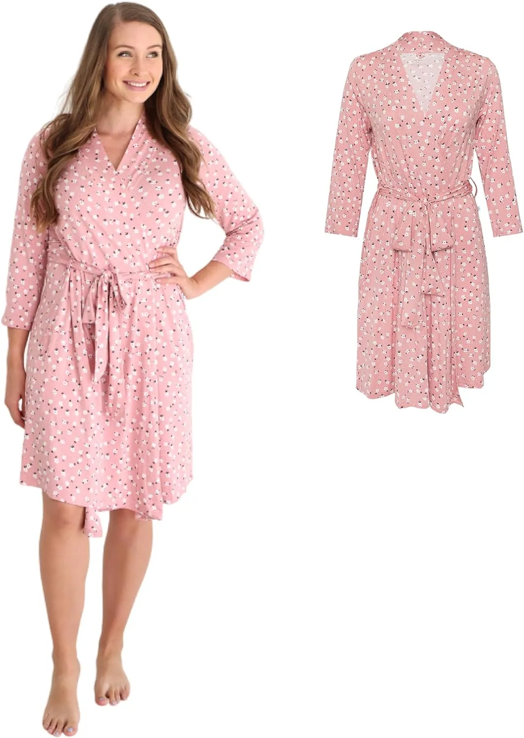 Posh Peanut Maternity Robe for Hospital Delivery - Soft Viscose from Bamboo Postpartum Robe for Women Nursing & Lounging
