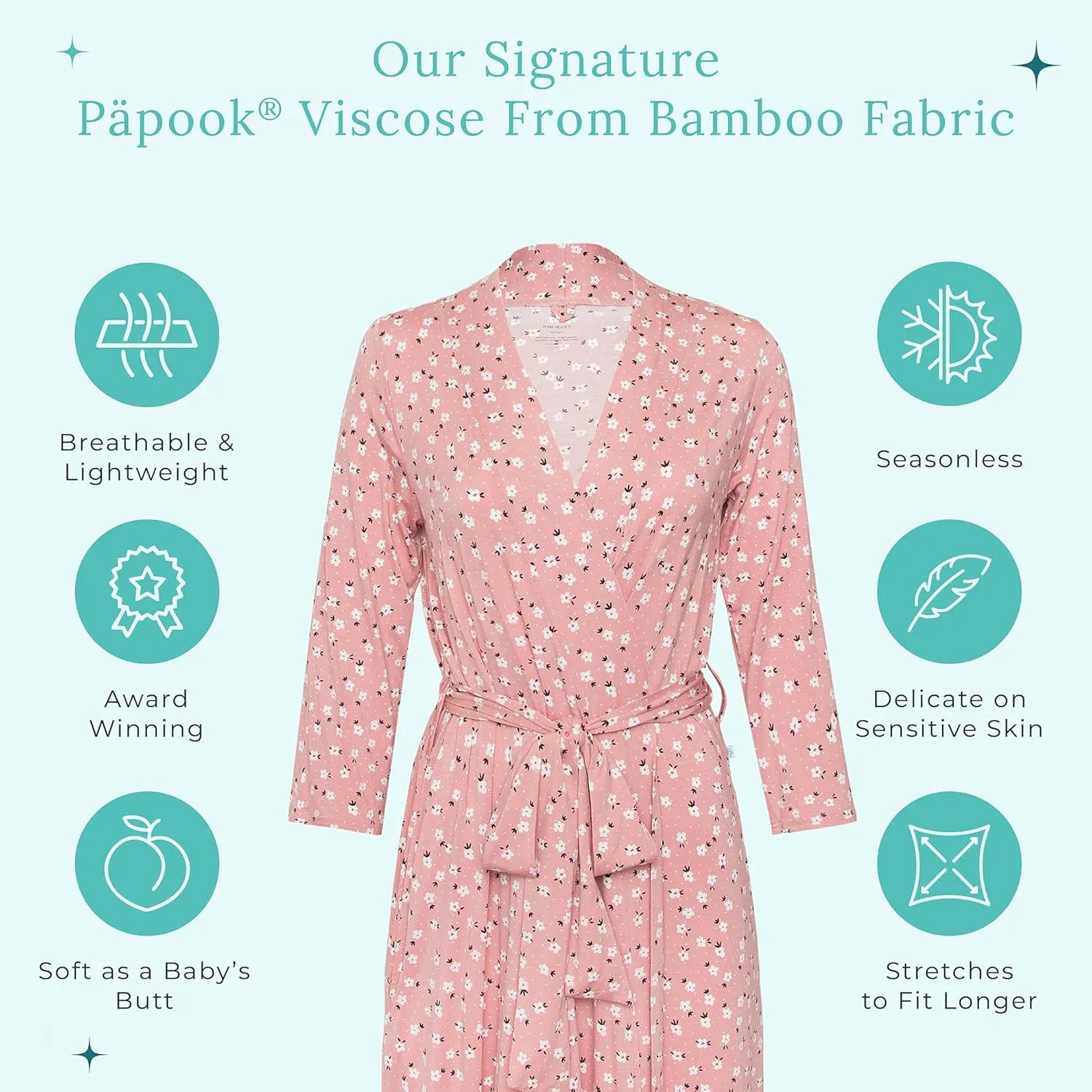 Posh Peanut Maternity Robe for Hospital Delivery - Soft Viscose from Bamboo Postpartum Robe for Women Nursing & Lounging