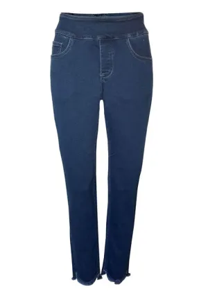 Pull On with Ankle High Low Fray Hem