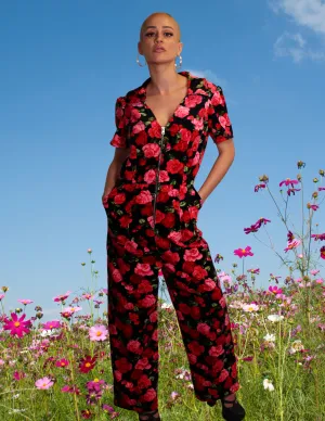"Roses" Velvet Coverall