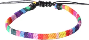 Rainbow LGBT Pride Anklets Handmade Braided Friendship Anklets Boho Colorful Beaded Anklets for Gay Lesbian LGBTQ Beach Foot Chain Jewelry