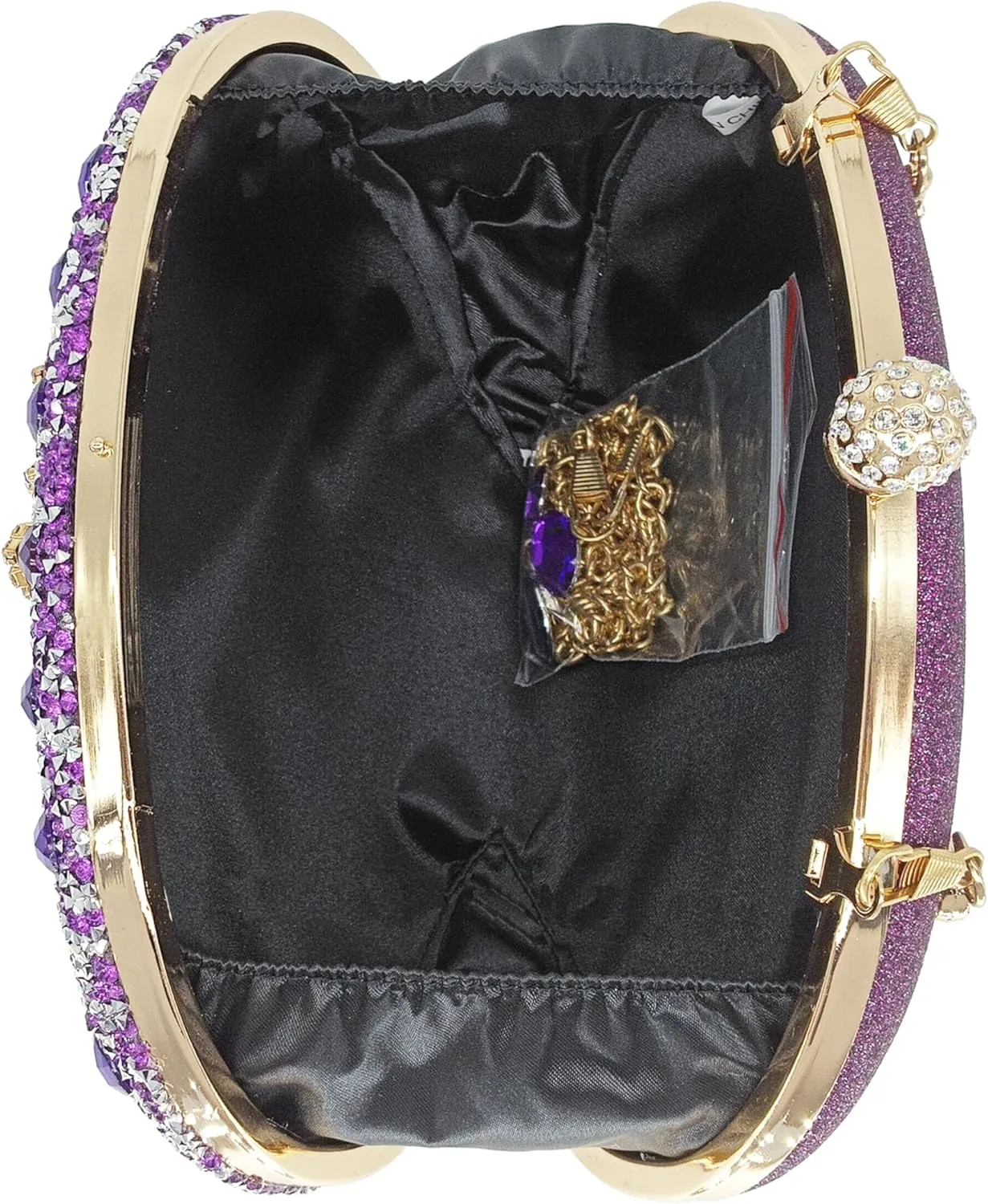 Rhinestone Clutch Purses for Women Evening Wedding Formal - Round Pearl Clasp Handbag - Crystal Diamond Bag