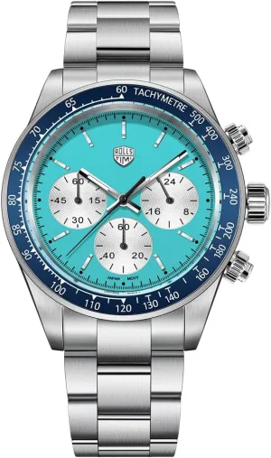 RollsTimi RT7931 Men's Watches Quartz Men Chronograph Stainless Steel Sports Watches for Men's Waterproof Watches Japan VK63 Quartz Movement 40mm Dial Synthetic Sapphire Glass Auto Date