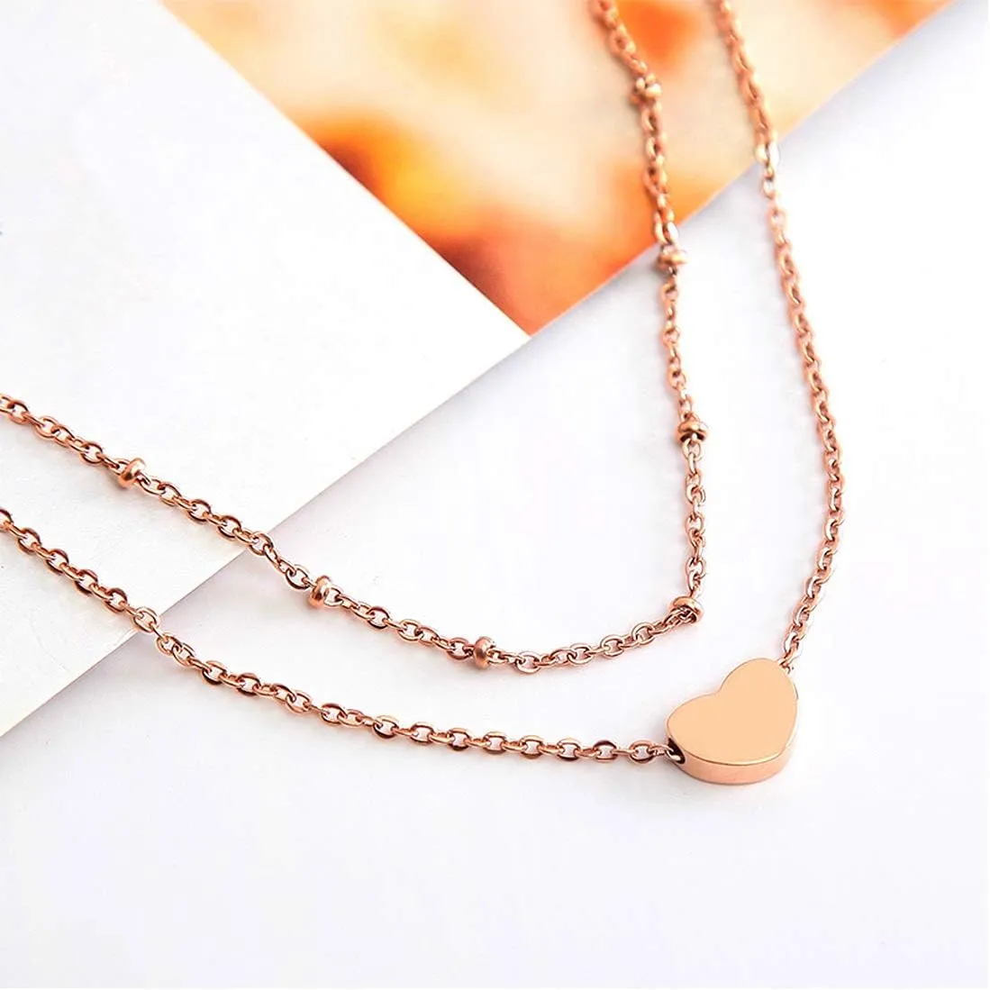 RoseGold Ankle Bracelets for Women - Adjustable Layered Anklets - Gold Plated Stainless Steel Link Foot Jewellery