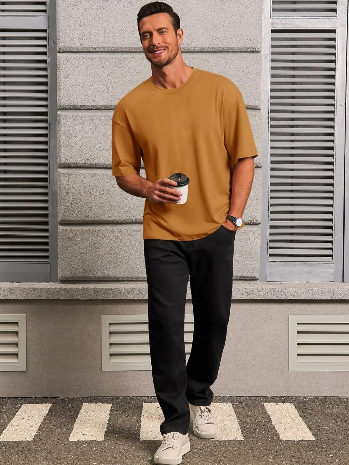 Runcati Mens Casual T-Shirts Short Sleeve Lightweight Oversized Summer Cotton Tee Beach Crew Neck Tops