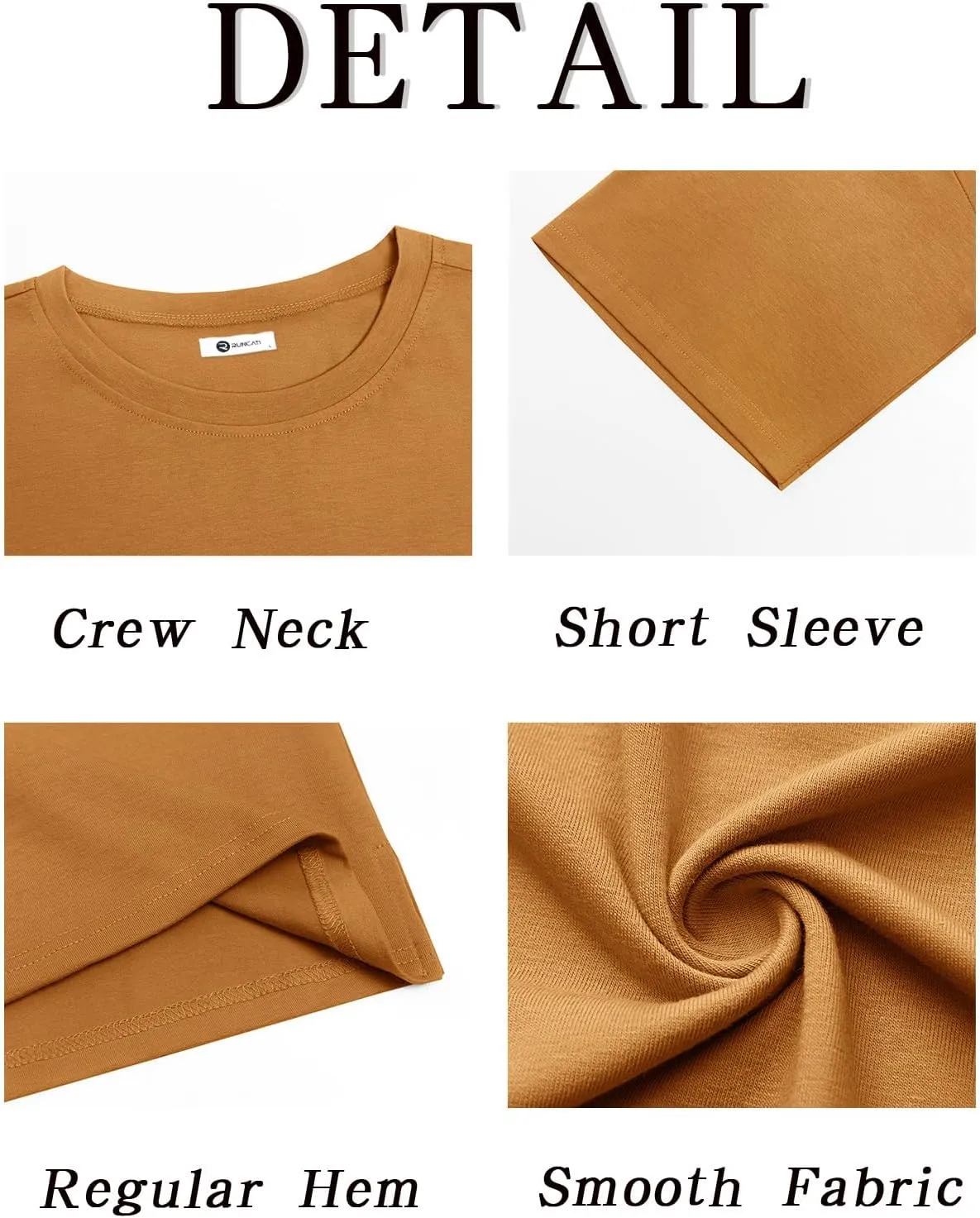 Runcati Mens Casual T-Shirts Short Sleeve Lightweight Oversized Summer Cotton Tee Beach Crew Neck Tops