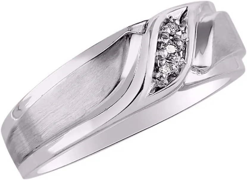 Rylos His/Hers Wedding Bands, featuring Diamonds set in premium Sterling Silver, Available in sizes 6-13, symbolize your commitment with timeless elegance.