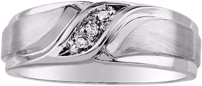 Rylos His/Hers Wedding Bands, featuring Diamonds set in premium Sterling Silver, Available in sizes 6-13, symbolize your commitment with timeless elegance.