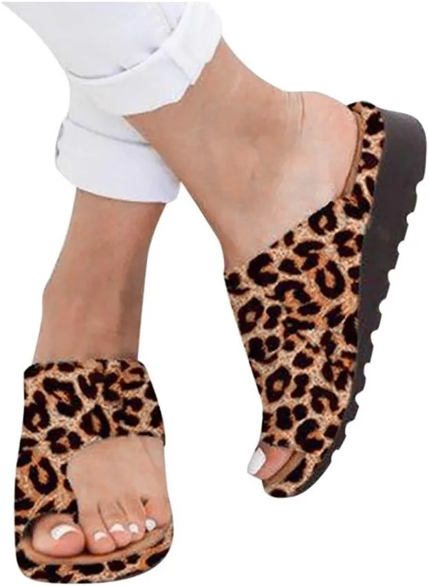 Sandals for Women Wide Width,2020 Fashion Comfy Platform Sandal Comfortable Snakeskin Shoes Summer Beach Travel Flip Flops