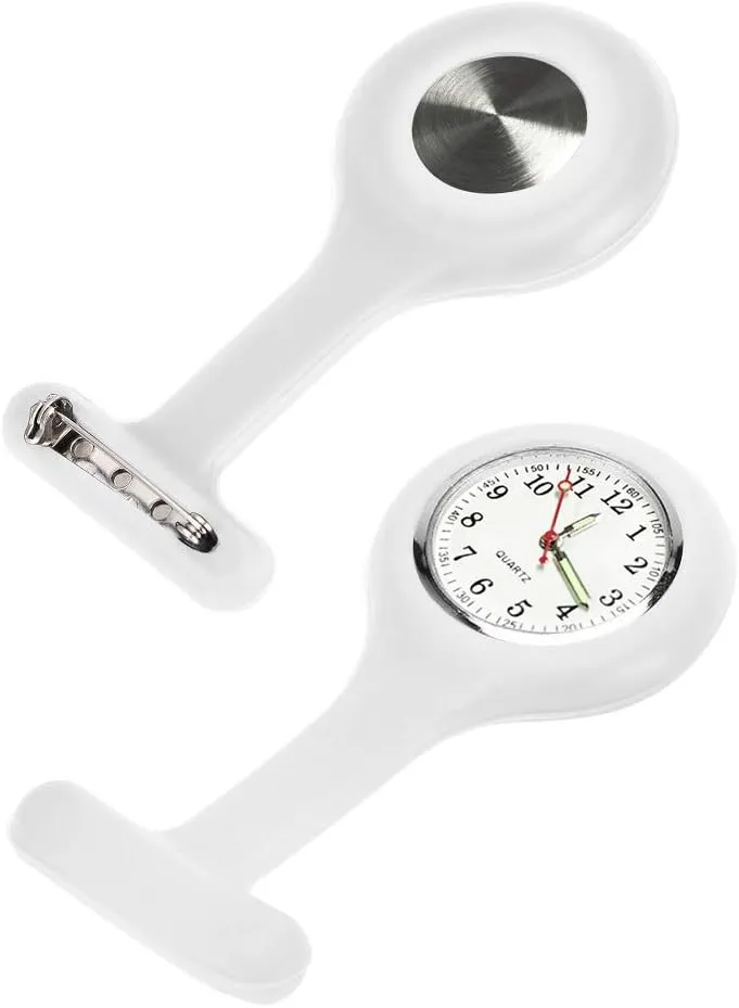 Set of 3 Nurse Fob Watches, Silicone Doctor Pocket Lapel Clip On Watches Gift