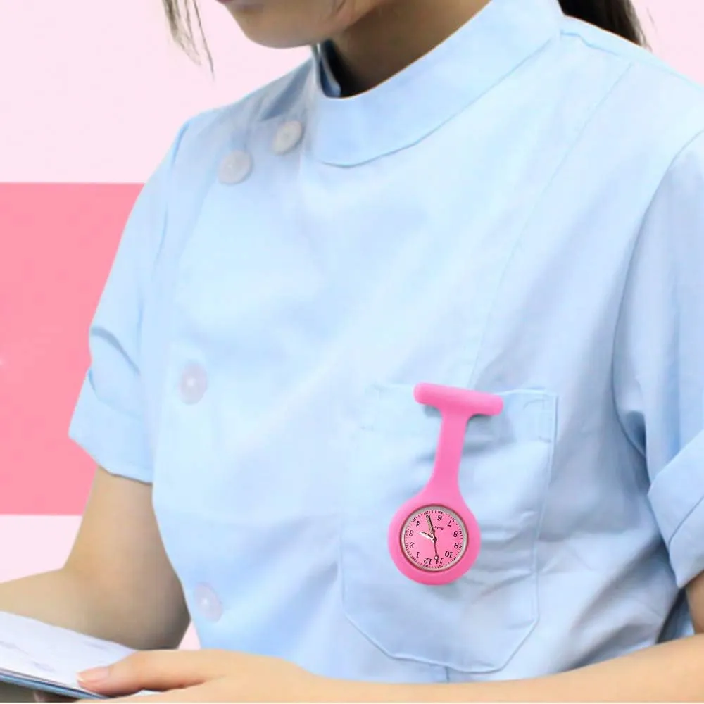Set of 3 Nurse Fob Watches, Silicone Doctor Pocket Lapel Clip On Watches Gift