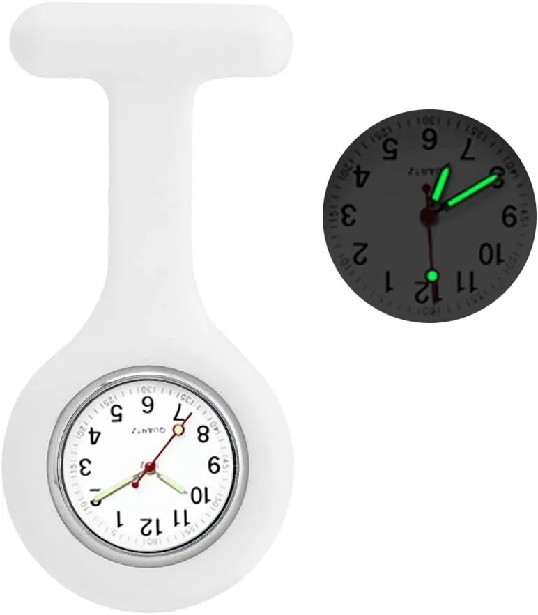 Set of 3 Nurse Fob Watches, Silicone Doctor Pocket Lapel Clip On Watches Gift
