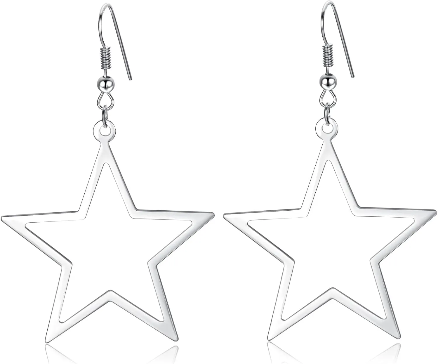 Simple Star Earrings for Women, Hollow Star Dangle Drop Earrings