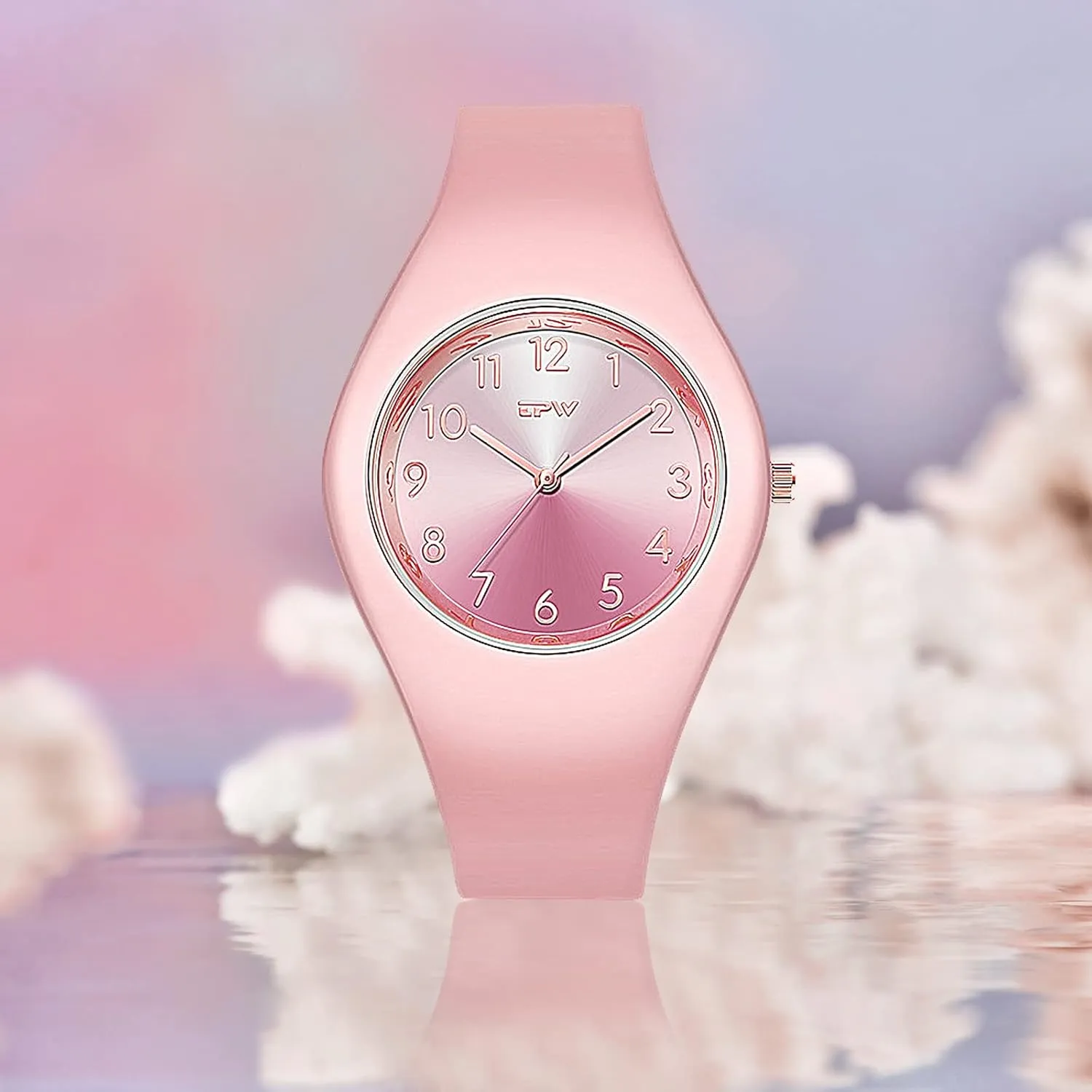 Simple Women Watches Minimalist Comfortable Silicone Strap 30M Waterproof Sport Watches Gifts for Women Girls