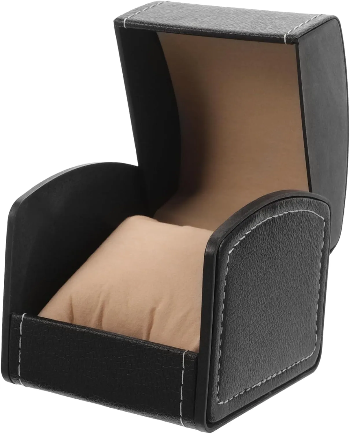 Single Leather Watch Box for Men Elegant Pu Display Case Mini Pillow Watch Storage Organizer for Home Use and Travel