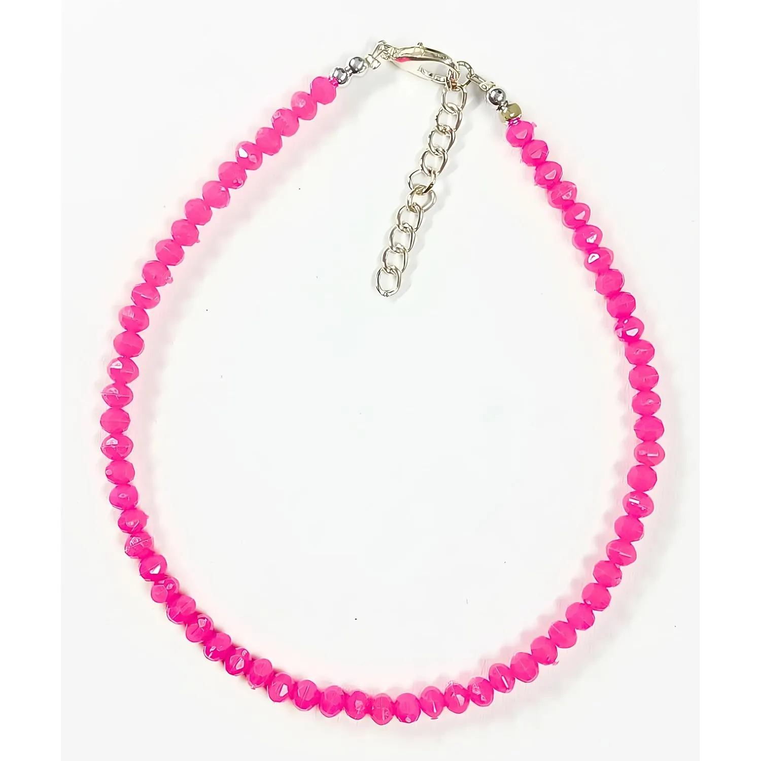 Small Bead Waterproof Anklets for Women Girls Beach Foot Ankle Bracelet Cute Colorful Friendship Beaded Anklets 9 inches (Pink)