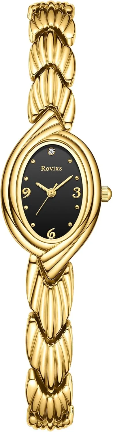 Small Bracelet Watches Vintage Easy Read Ladies Quartz Wrist Watches Adjustable Strap with Tool