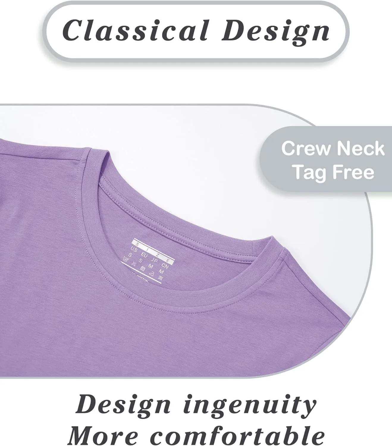 SMENG Women's Cotton Crewneck T-Shirts Short Sleeve Basic Solid Color Tee Classic-Fit Shirt Breathable Comfy Summer Top