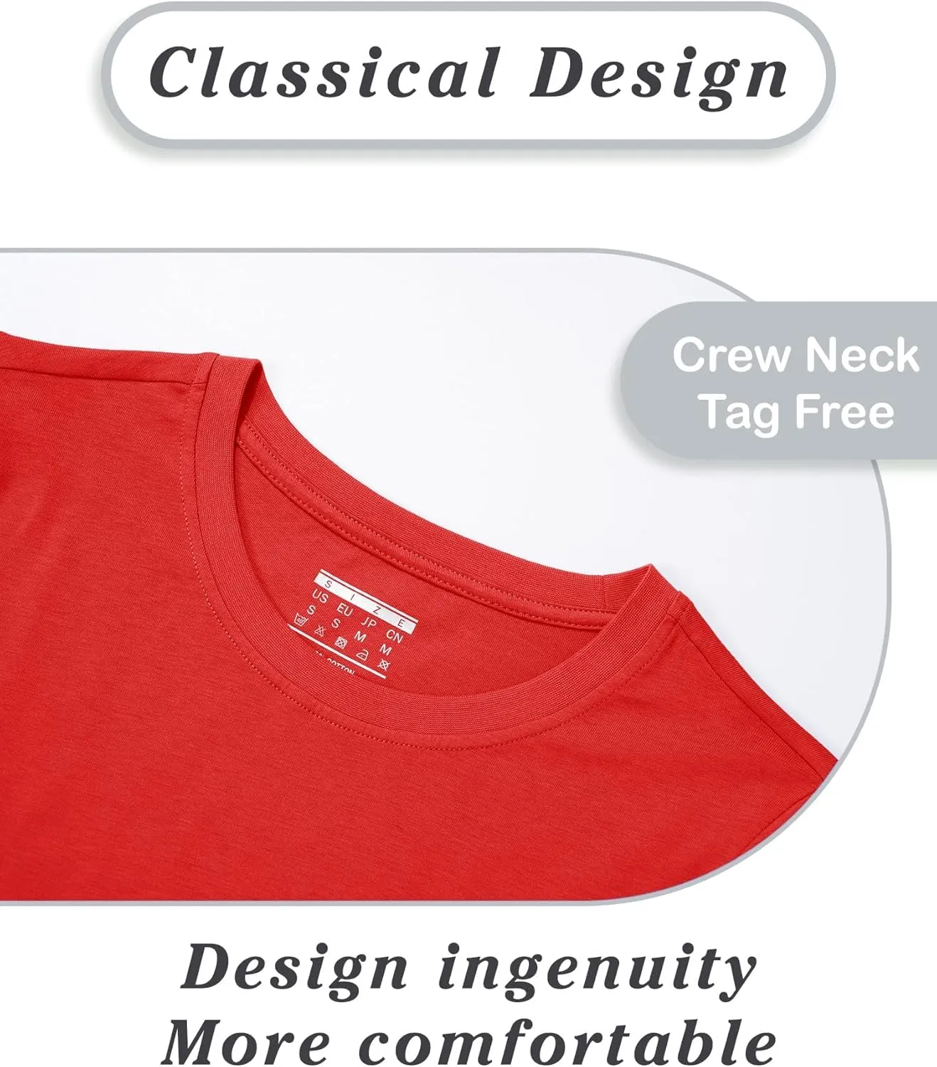 SMENG Women's Cotton Crewneck T-Shirts Short Sleeve Basic Solid Color Tee Classic-Fit Shirt Breathable Comfy Summer Top
