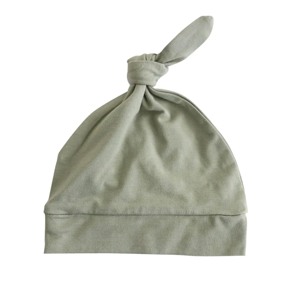 Solid Moss Bamboo Knotted Hat