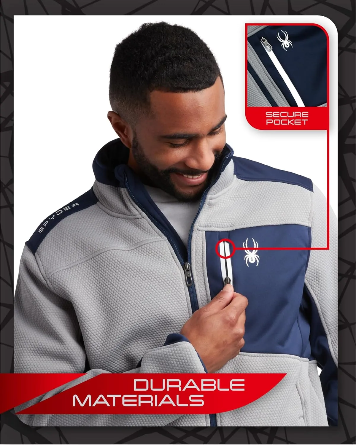Spyder Men's Jacket - Full Zip Up Soft Encore Fleece Jackets for Men - Men's Lightweight Jackets with Chest Pockets (S-XL)