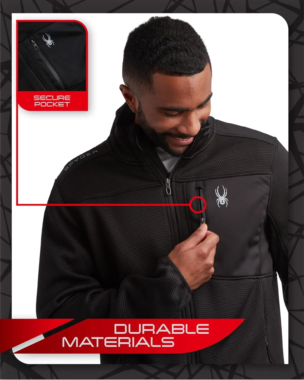 Spyder Men's Jacket - Full Zip Up Soft Encore Fleece Jackets for Men - Men's Lightweight Jackets with Chest Pockets (S-XL)