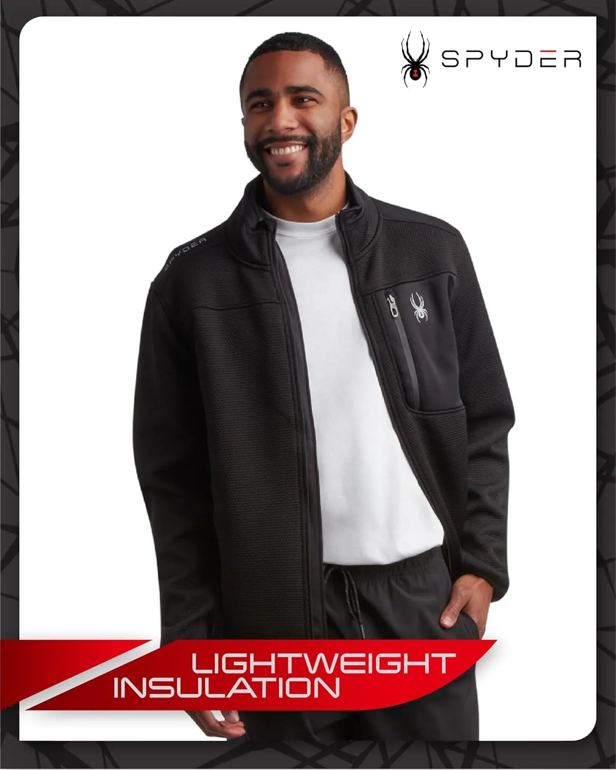 Spyder Men's Jacket - Full Zip Up Soft Encore Fleece Jackets for Men - Men's Lightweight Jackets with Chest Pockets (S-XL)